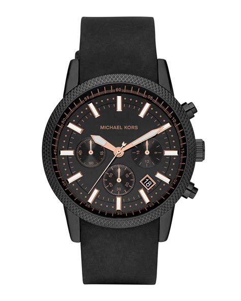 michael kors men black watch|Michael Kors clear band watch.